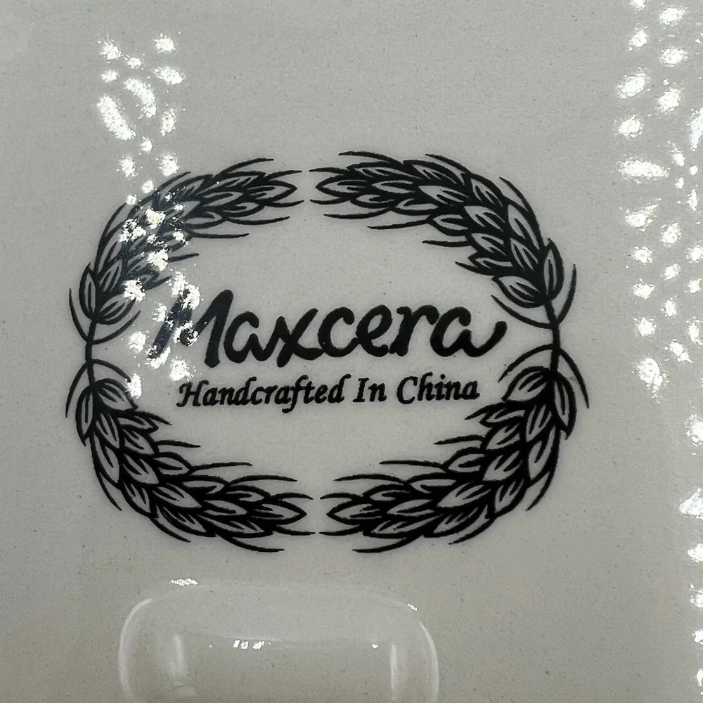 Maxcera Pumpkin Salad Plates Unisex 8.25in Cream NWOT Fall Harvest